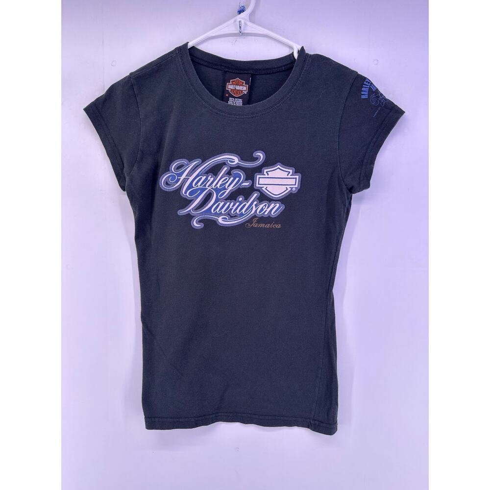 Harley Davidson Jamaica Blue White Print Size Medium